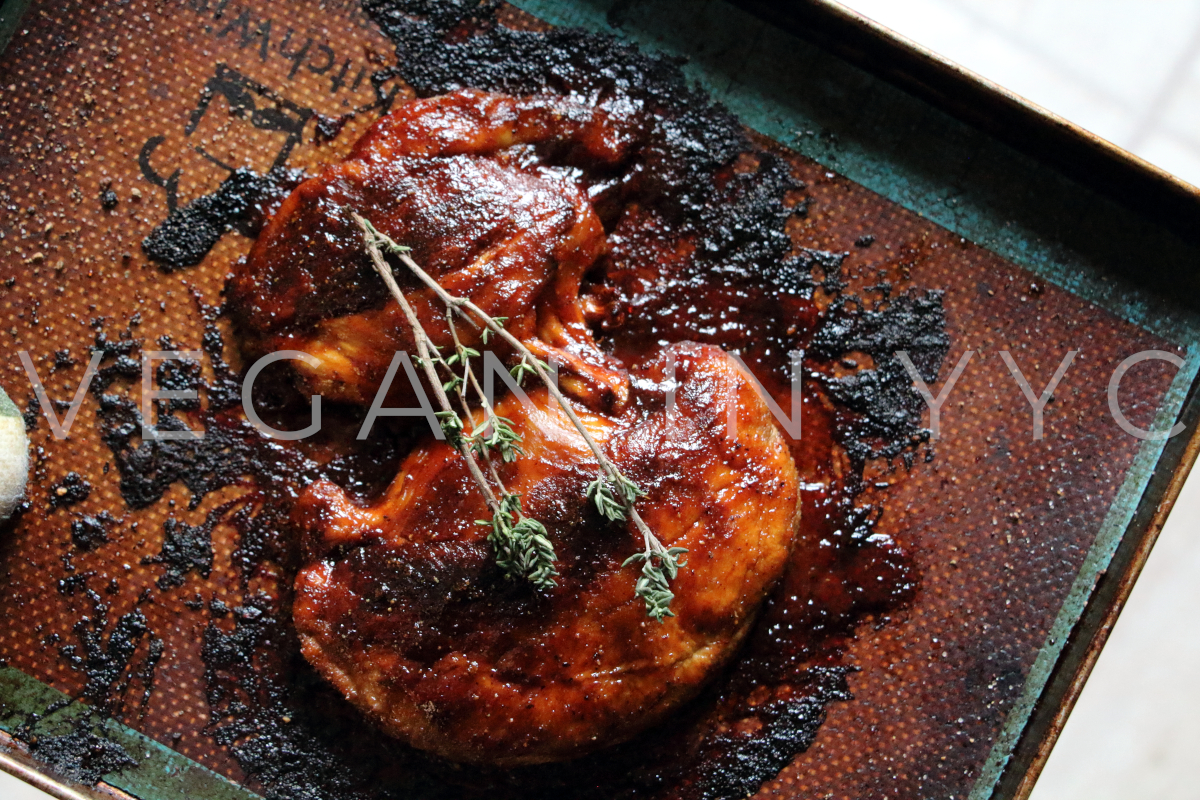 Caramelized mushroom steak fresh out of the oven.
